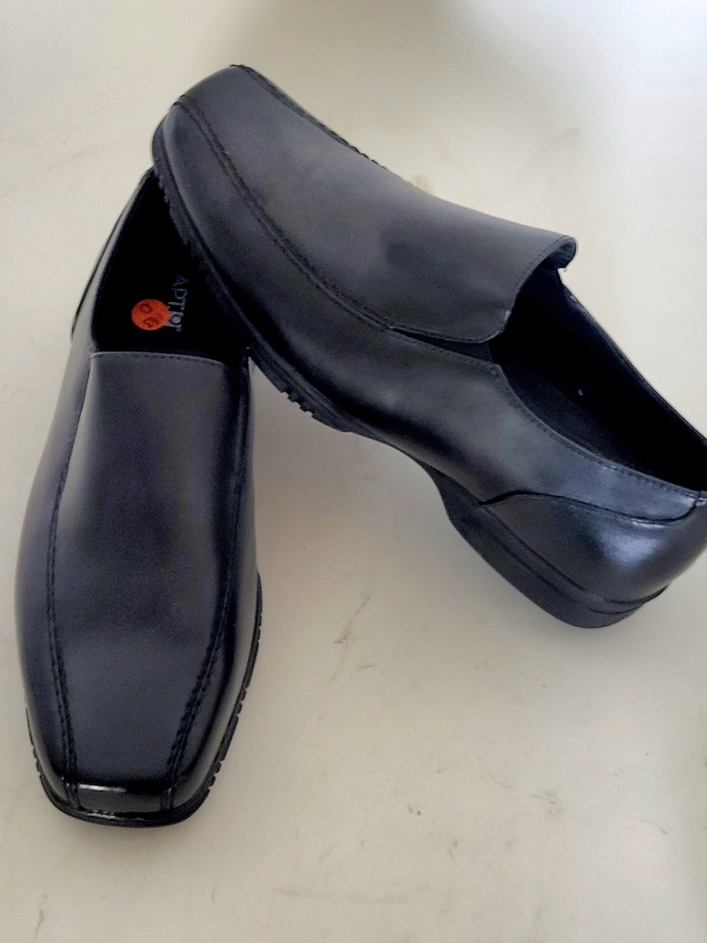 Apt. 9 Men's Black Slip-On Leather-Look Loafers 12 WIDE New NWOT